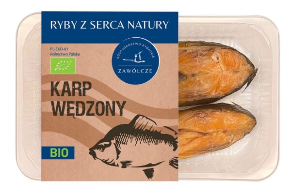 KARP WĘDZONY DZWONKO BIO (około 0,50 kg) (TACKA) - GOSPODARSTWO RYBACKIE ZAWÓLCZE (NA ZAMÓWIENIE)