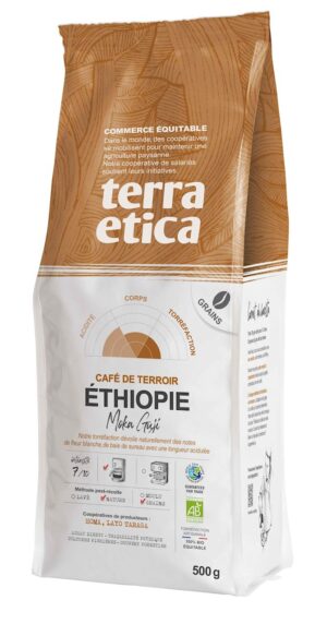 KAWA ZIARNISTA ARABICA 100 % MOKA GUJI ETIOPIA FAIR TRADE BIO 500 g - TERRA ETICA (1 szt.)