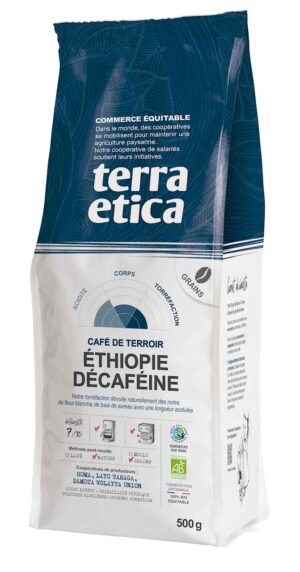 KAWA ZIARNISTA BEZKOFEINOWA ARABICA 100 % ETIOPIA FAIR TRADE BIO 500 g - TERRA ETICA (1 szt.)