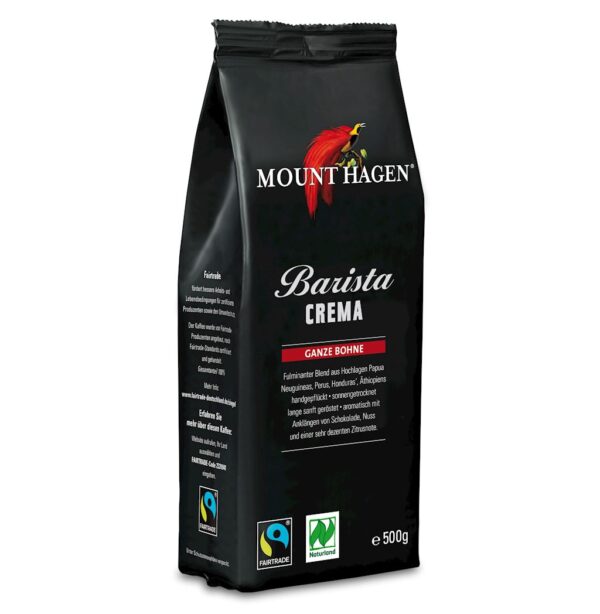 KAWA ZIARNISTA ARABICA 100 % BARISTA CREMA FAIR TRADE BIO 500 g - MOUNT HAGEN (1 szt.)