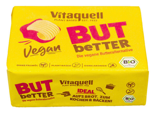 SMAROWIDŁO ROŚLINNE BEZ OLEJU PALMOWEGO (VEGAN BUTBETTER) BIO 250 g - VITAQUELL (2 szt.)