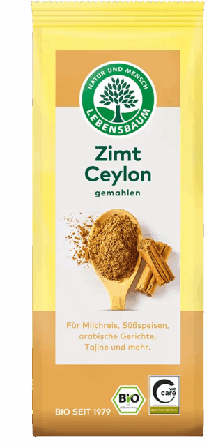 CYNAMON CEJLOŃSKI MIELONY BIO 50 g - LEBENSBAUM (2 szt.)