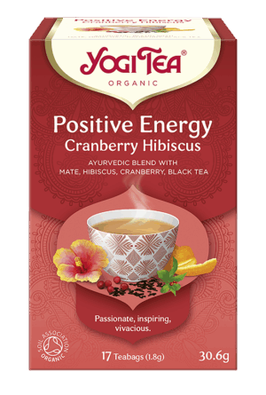 HERBATKA POZYTYWNA ENERGIA ŻURAWINA - HIBISKUS (POSITIVE ENERGY CRANBERRY HIBISCUS) BIO (17 x 1,8 g) 30,6 g - YOGI TEA (2 szt.)