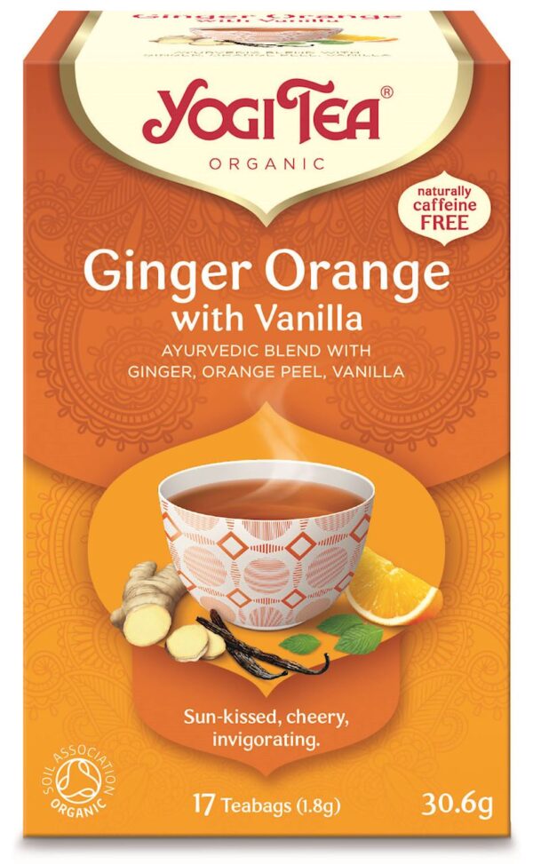 HERBATKA IMBIROWO - POMARAŃCZOWA Z WANILIĄ (GINGER ORANGE WITH VANILLA) BIO (17 x 1,8 g) 30,6 g - YOGI TEA (2 szt.)