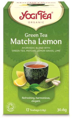 HERBATA ZIELONA Z CYTRYNĄ I MATCHĄ (GREEN TEA MATCHA LEMON) BIO (17 x 1,8 g) 30,6 g - YOGI TEA (2 szt.)