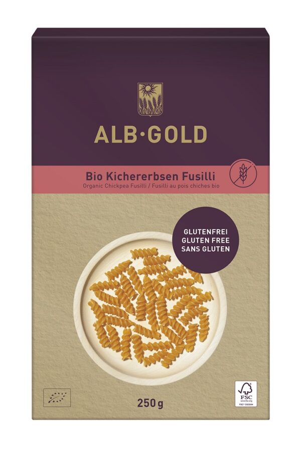 MAKARON PROTEINOWY (Z CIECIERZYCY) ŚWIDERKI BEZGLUTENOWY BIO 250 g - ALB-GOLD (2 szt.)