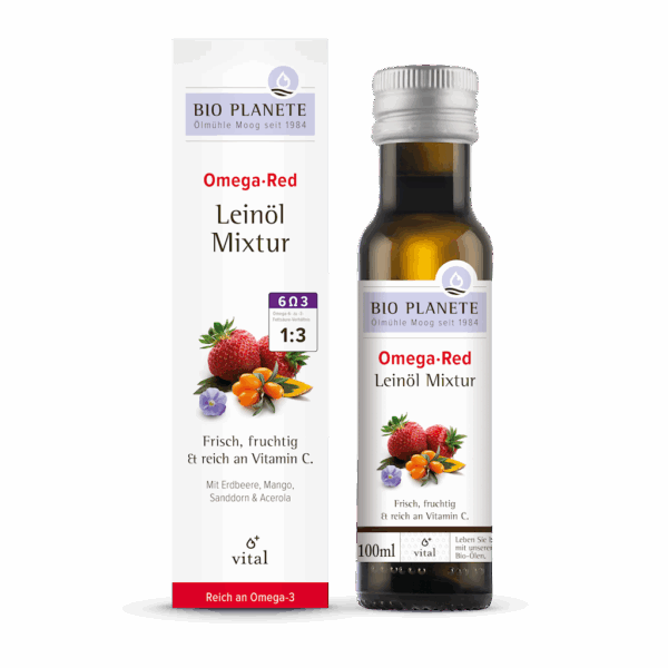 OMEGA RED - MIESZANKA Z OLEJEM LNIANYM (ROKITNIK, MANGO, ACEROLA, TRUSKAWKA) BIO 100 ml - BIO PLANETE (1 szt.)