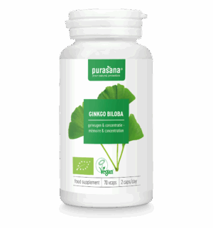 MIŁORZĄB JAPOŃSKI (GINKGO BILOBA) BIO (250 mg) 70 KAPSUŁEK - PURASANA (1 szt.)