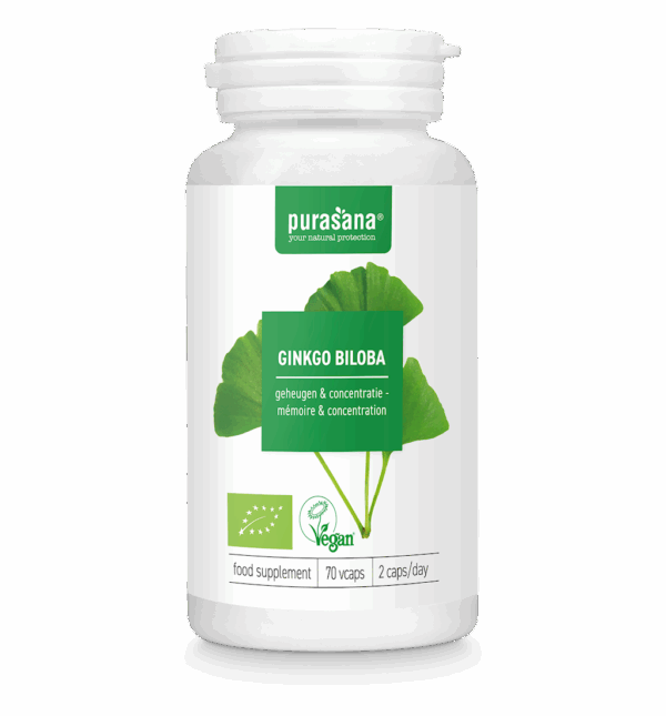 MIŁORZĄB JAPOŃSKI (GINKGO BILOBA) BIO (250 mg) 70 KAPSUŁEK - PURASANA (1 szt.)