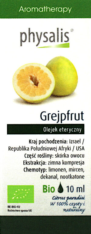 OLEJEK ETERYCZNY GREJPFRUT BIO 10 ml - PHYSALIS (1 szt.)