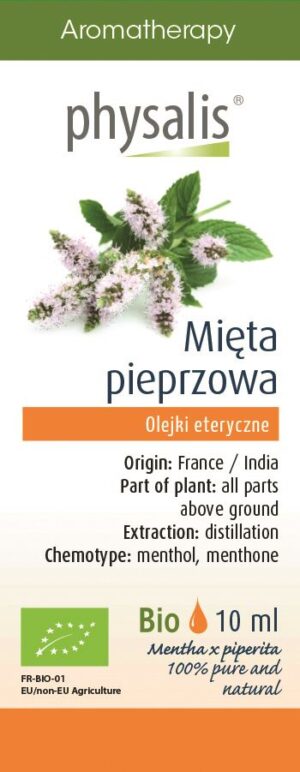 OLEJEK ETERYCZNY MIĘTA PIEPRZOWA BIO 10 ml - PHYSALIS (1 szt.)