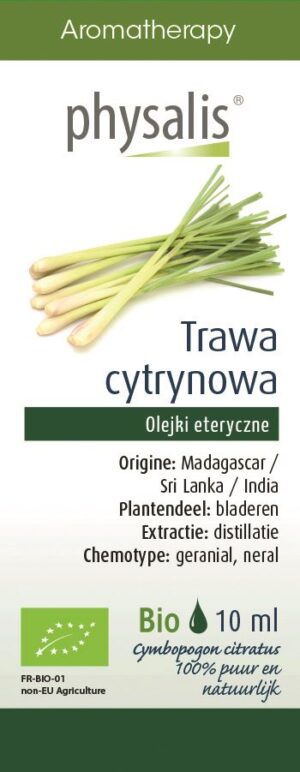OLEJEK ETERYCZNY TRAWA CYTRYNOWA BIO 10 ml - PHYSALIS (2 szt.)