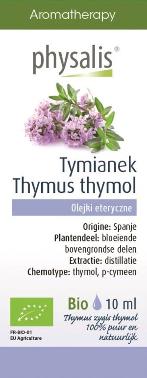 OLEJEK ETERYCZNY TYMIANEK THYMUS ZYGIS THYMOL BIO 10 ml - PHYSALIS (1 szt.)