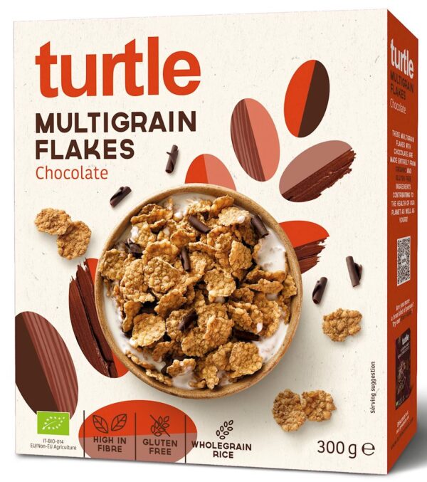 PŁATKI ZBOŻOWE Z WIÓRKAMI CZEKOLADOWYMI BEZGLUTENOWE BIO 300 g - TURTLE (1 szt.)