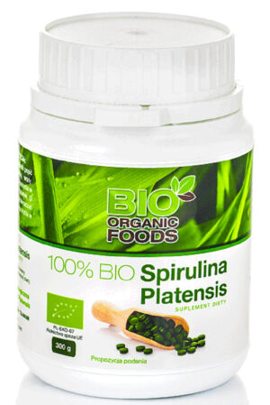 SPIRULINA PLATENSIS BIO (250 mg) 1200 TABLETEK - BIO ORGANIC FOODS (1 szt.)