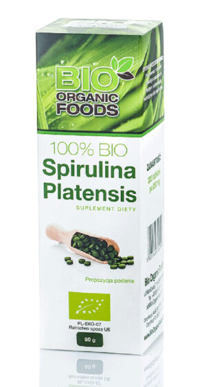 SPIRULINA PLATENSIS BIO (250 mg) 320 TABLETEK - BIO ORGANIC FOODS (1 szt.)