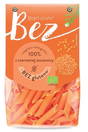 MAKARON PROTEINOWY (Z SOCZEWICY CZERWONEJ) PENNE BEZGLUTENOWY BIO 250 g - BARTOLINI (2 szt.)