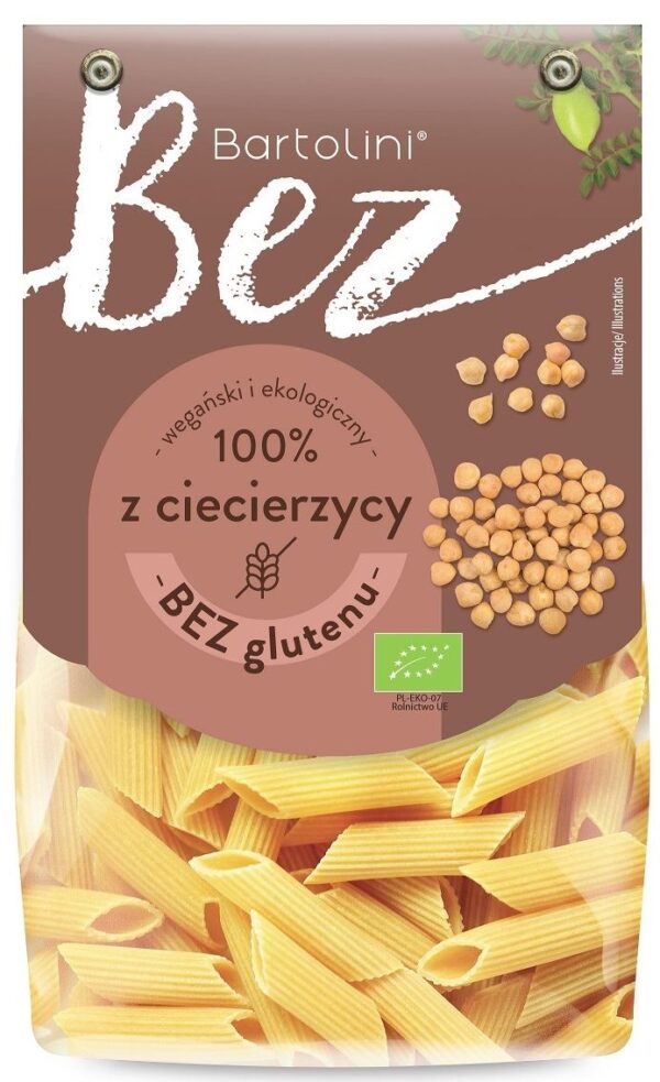 MAKARON PROTEINOWY (Z CIECIERZYCY) PENNE BEZGLUTENOWY BIO 250 g - BARTOLINI (2 szt.)