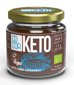KREM MIGDAŁOWO - KAKAOWY Z OLEJEM MCT BEZ DODATKU CUKRÓW BEZGLUTENOWY KETO BIO 200 g - COCOA (1 szt.)