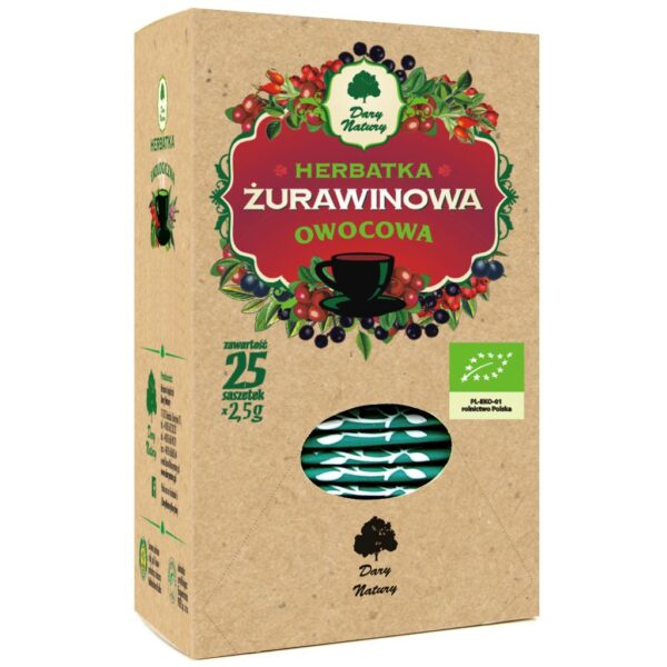 HERBATKA ŻURAWINOWO - OWOCOWA BIO (25 x 2,5 g) 62,5 g - DARY NATURY (2 szt.)