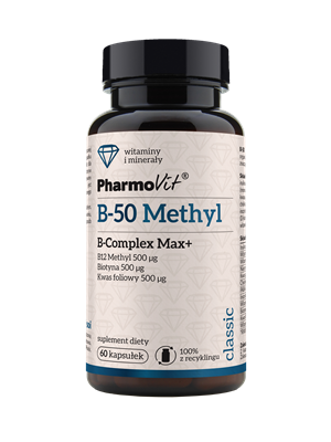 WITAMINA B-50 METHYL B-COMPLEX MAX+ BEZGLUTENOWA 60 KAPSUŁEK - PHARMOVIT (CLASSIC) (1 szt.)