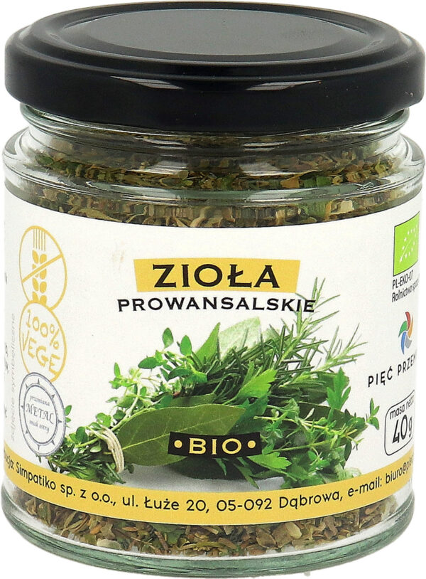 ZIOŁA PROWANSALSKIE BEZGLUTENOWE BIO 40 g - PIĘĆ PRZEMIAN (1 szt.)