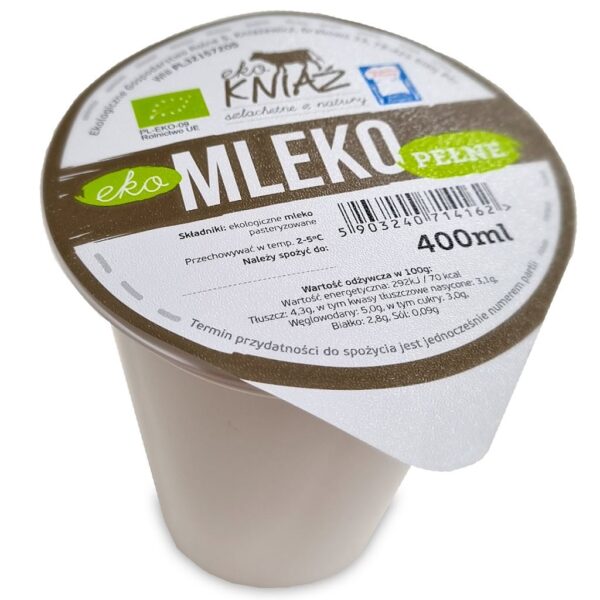 MLEKO PEŁNE ŚWIEŻE BIO 400 ml - EKO KNIAŹ (NA ZAMÓWIENIE) (1 szt.)
