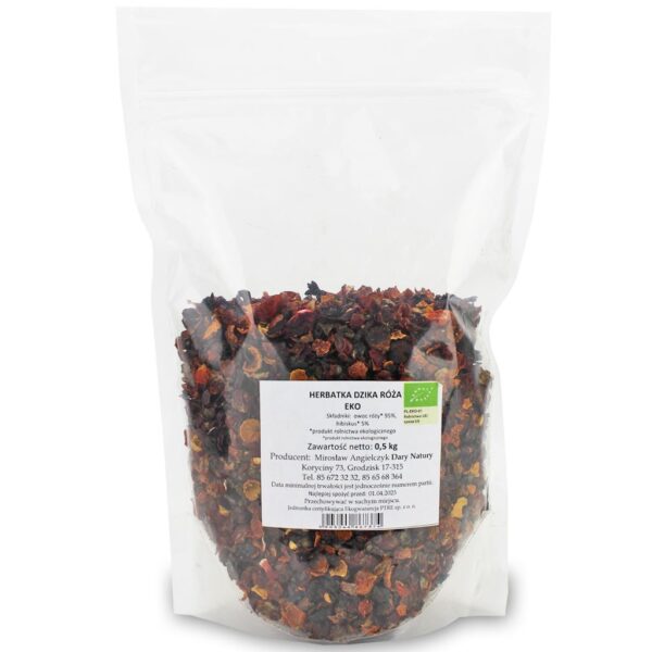 HERBATKA DZIKA RÓŻA Z HIBISKUSEM BIO 500 g - HORECA (DARY NATURY) (1 szt.)
