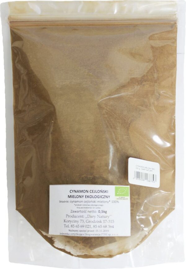 CYNAMON CEJLOŃSKI MIELONY BIO 500 g - HORECA (DARY NATURY) (1 szt.)