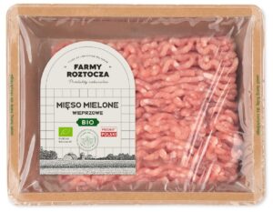MIĘSO MIELONE WIEPRZOWE SUROWE BIO 300 g - FARMY ROZTOCZA (NA ZAMÓWIENIE) (1 szt.)