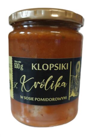 KLOPSIKI Z KRÓLIKA W SOSIE POMIDOROWYM 500 g - AMCIU (1 szt.)
