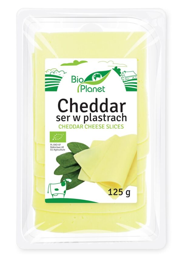 SER CHEDDAR PLASTRY BIO 125 g - BIO PLANET (2 szt.)