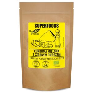 KURKUMA MIELONA Z CZARNYM PIEPRZEM BIO 200 g - BIO PLANET SUPERFOODS (2 szt.)