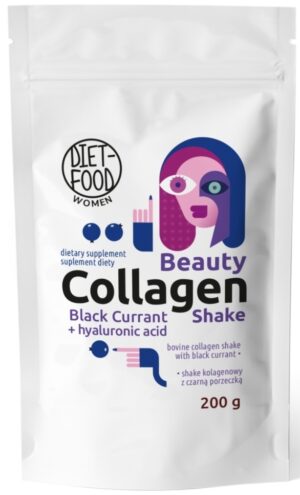 SHAKE KOLAGENOWY Z KWASEM HIALURONOWYM I CZARNĄ PORZECZKĄ 200 g - DIET-FOOD (WOMEN) (1 szt.)