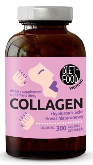 KOLAGEN Z KWASEM HIALURONOWYM 300 TABLETEK - DIET-FOOD (1 szt.)