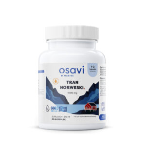 TRAN NORWESKI OMEGA-3 (220 mg) O SMAKU CYTRYNOWYM BEZGLUTENOWY 60 KAPSUŁEK - OSAVI (1 szt.)