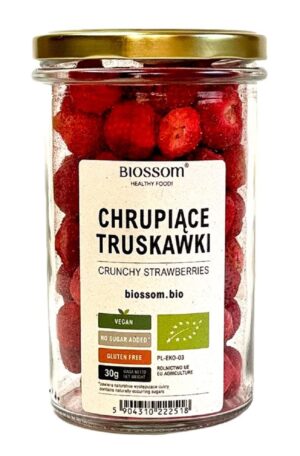 TRUSKAWKI LIOFILIZOWANE CHRUPIĄCE BEZGLUTENOWE BIO 30 g - BIOSSOM (1 szt.)