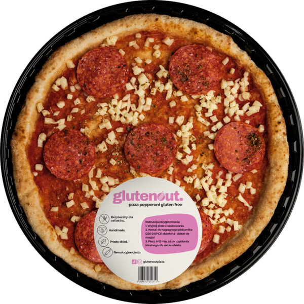 PIZZA Z SEREM MOZZARELLA I KIEŁBASĄ PEPPERONI BEZGLUTENOWA 330 g - GLUTEN OUT (1 szt.)