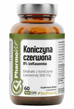 KONICZYNA CZERWONA EKSTRAKT (500 mg) BEZGLUTENOWY 60 KAPSUŁEK - PHARMOVIT (CLEAN LABEL) (1 szt.)