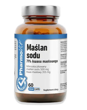 MAŚLAN SODU (500 mg) BEZGLUTENOWY 60 KAPSUŁEK - PHARMOVIT (CLEAN LABEL) (1 szt.)