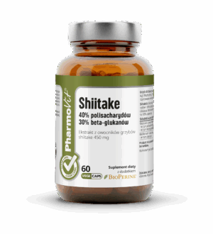 GRZYBY SHIITAKE EKSTRAKT (450 mg) BEZGLUTENOWY 60 KAPSUŁEK - PHARMOVIT (CLEAN LABEL) (1 szt.)