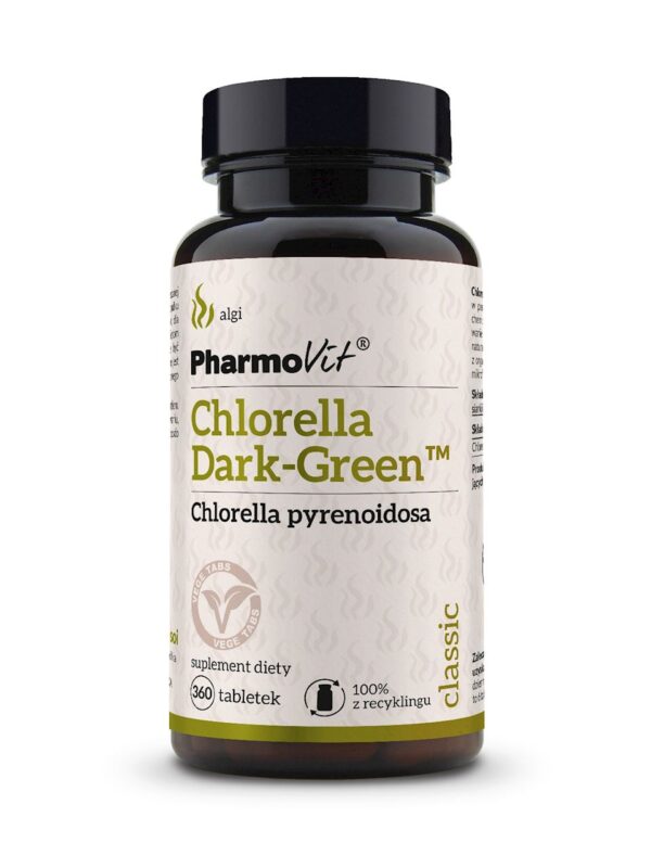 CHLORELLA DARK-GREEN (250 mg) BEZGLUTENOWA 360 TABLETEK - PHARMOVIT (CLASSIC) (1 szt.)
