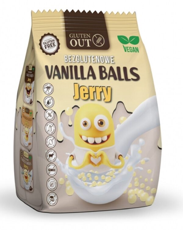 KULKI KUKURYDZIANE O SMAKU WANILIOWYM BEZGLUTENOWE 375 g - JERRY GLUTEN OUT (2 szt.)