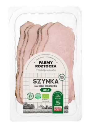 SZYNKA NA SOLI MORSKIEJ PLASTRY BIO 100 g -  FARMY ROZTOCZA (NA ZAMÓWIENIE) (1 szt.)