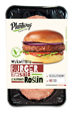BURGER ROŚLINNY BRASATO BEZGLUTENOWY 200 g - PLANTWAY (2 szt.)
