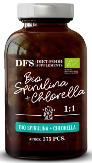 CHLORELLA + SPIRULINA BIO 375 TABLETEK - DIET-FOOD (1 szt.)