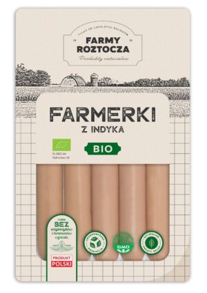 PARÓWKI FARMERKI Z INDYKA BIO 250 g - FARMY ROZTOCZA (Z PÓŁKI) (1 szt.)