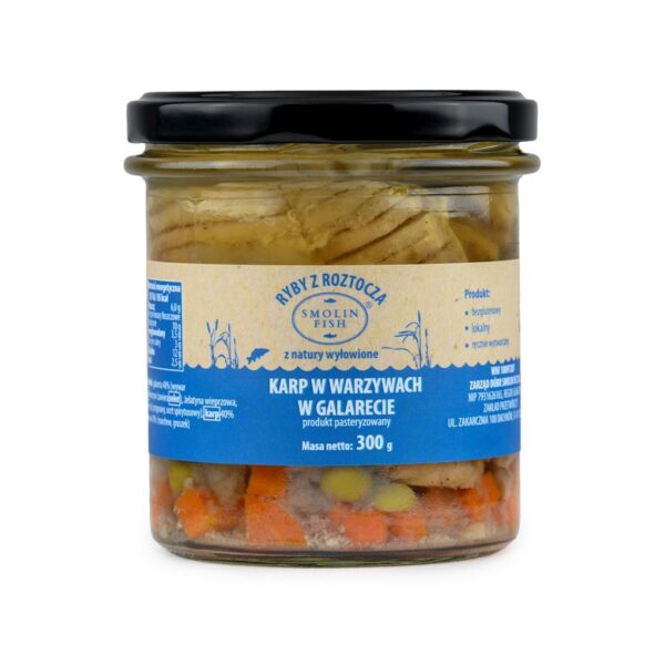 KARP W WARZYWACH W GALARECIE BEZGLUTENOWY 300 g - SMOLIN FISH (NA ZAMÓWIENIE) (1 szt.)