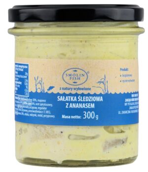 SAŁATKA ŚLEDZIOWA Z ANANASEM 300 g - SMOLIN FISH (NA ZAMÓWIENIE) (1 szt.)
