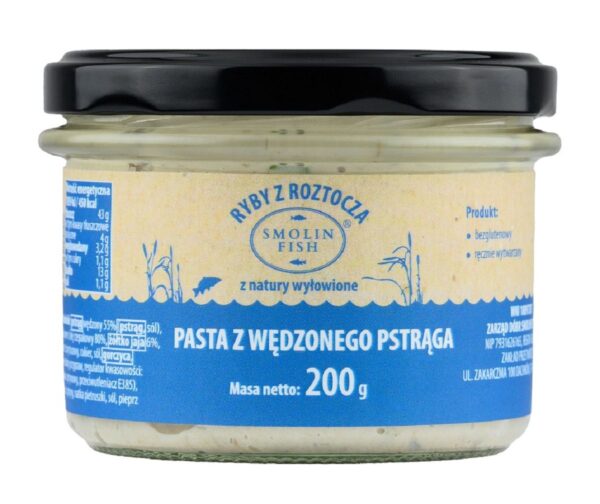 PASTA Z PSTRĄGA WĘDZONEGO BEZGLUTENOWA 200 g - SMOLIN FISH (NA ZAMÓWIENIE) (1 szt.)